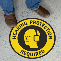 Hearing Protection Required Floor Sign