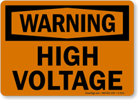 Warning High Voltage Sign