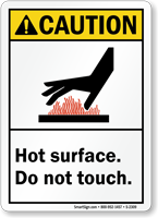 Caution (ANSI) Hot Surface Sign