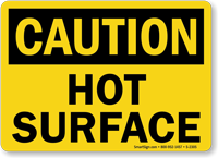 Caution Hot Surface Sign