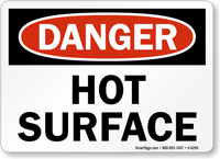 Hot Surface OSHA Danger Sign