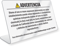 Hotel Exposure Prop 65 Sign