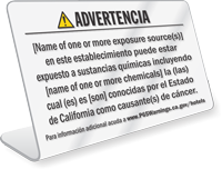 Hotel Exposure Prop 65 Sign