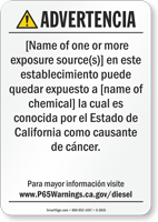 Hotel Exposure Prop 65 Sign