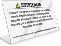 Hotel Exposure Prop 65 Sign