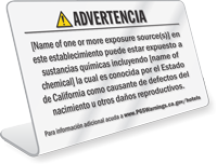 Hotel Exposure Prop 65 Sign
