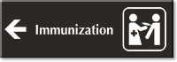 Immunization Engraved Sign Vaccines Left Arrow Symbol
