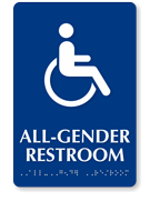 All-Gender Sintra Braille Restroom ISA Symbol Sign