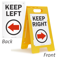 Keep Right (W/Right Arrow) Fold Ups® Floor Sign