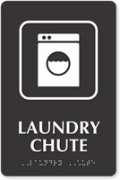 Laundry Chute Symbol TactileTouch™ Sign with Braille