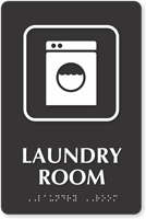 Laundry Room Symbol TactileTouch™ Sign with Braille