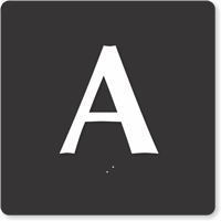 Tactile Touch Braille Door Sign With Letter A