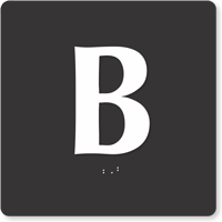Tactile Touch Braille Door Sign With Letter B