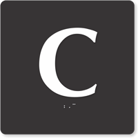 Tactile Touch Braille Door Sign With Letter C