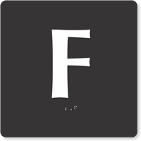 Tactile Touch Braille Door Sign With Letter F