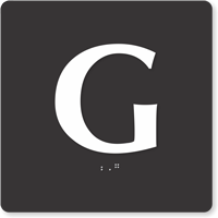 Tactile Touch Braille Door Sign With Letter G