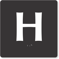Tactile Touch Braille Door Sign With Letter H
