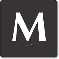 Tactile Touch Braille Door Sign With Letter M