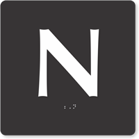 Tactile Touch Braille Door Sign With Letter N