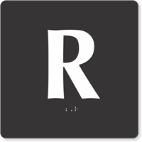 Tactile Touch Braille Door Sign With Letter R