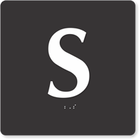 Tactile Touch Braille Door Sign With Letter S