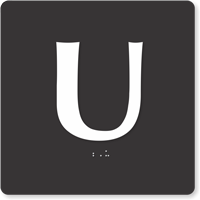Tactile Touch Braille Door Sign With Letter U
