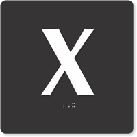 Tactile Touch Braille Door Sign With Letter X