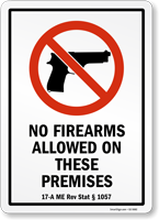 Maine Firearms and Weapons Law Signs