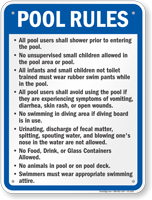 Maine Pool Rules Sign