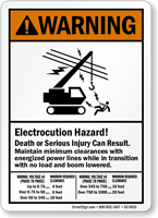 Death Serious Injury Can Result Crane Safety Sign