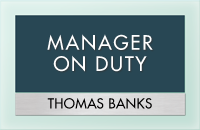 Manager On Duty Sign