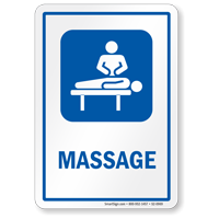 Massage Sign with Masseur Symbol
