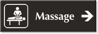 Massage Engraved Sign, Masseur, Right Arrow Symbol