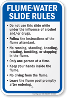 Montana Flume Water Slide Rules Sign