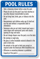 Montana Pool Rules Sign