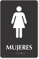 Mujeres Spanish Tactile Touch Braille Sign