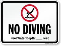 No Diving Sign for New York