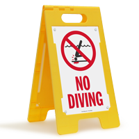 No Diving Floor Sign