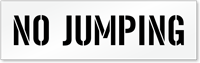 No Jumping Pavement And Parking Lot Stencil