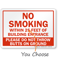 No Smoking Of Entrance Sign