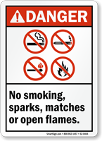 No Smoking Sparks Matches Flames