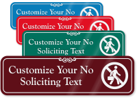 No Soliciting Symbol Sign