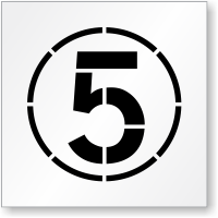Number 5 Floor Sign Stencil
