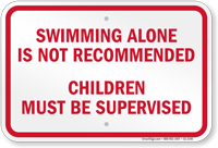 Ohio No Swimming Alone Sign