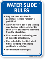 Ohio Water Slide Rules Sign