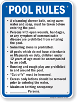 Oklahoma Pool Rules Sign