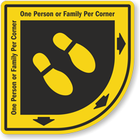 One Family Per Corner SlipSafe Floor Sign