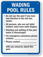 Oregon Wading Pool Rules Sign