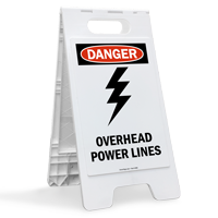 Overhead Power Lines Standing Floor Sign