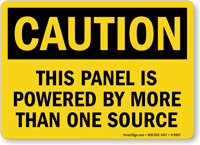 Panel Powered By More Than One Source Sign